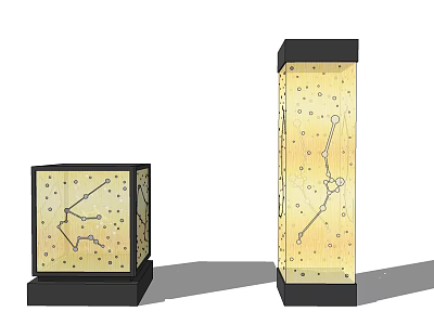Rectangular And Square Outdoor Lights Featuring Constellation Star Patterns For Exterior Illumination 3d model