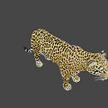 Realistic Jaguar Game Character With Detailed Spotted Fur And Side Profile