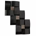 Modern Wall Decoration With Black And Brown Square Panels Geometric Design 3d model