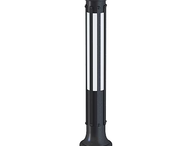 Black Outdoor Light Post With White Illumination Strips For Garden Path 3d model