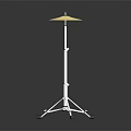 Drum Cymbal On Chrome Stand Reflective Surface Musical Instrument Setup Studio 3d model