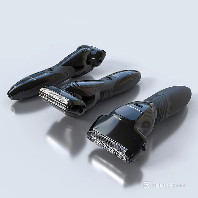 Black Electric Shavers For Men Daily Grooming With Modern Design And High Performance 3d model 