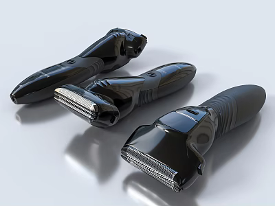 Black Electric Shavers For Men Daily Grooming With Modern Design And High Performance 3d model