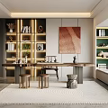 New Chinese Style Study 3d model