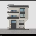 Modern Detached Villa Exterior Design With Multi Story Large Windows And Balconies
