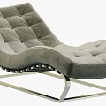 Gray Leather Tufted Lounge Chair with Modern Metal Frame and Comfortable Design