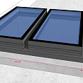 Residential Building Skylight Design With Glass Panel And Metal Frame Structure 3d model