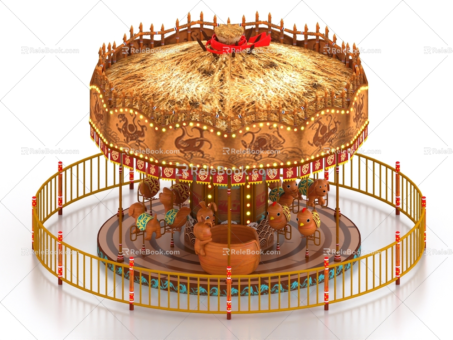 Carousel Amusement Park Children's Park Playground 3d model