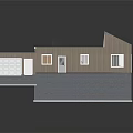 Cartoon House Floor Plan With Garage Red Car Staircase Wooden Floors And Rooms