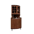Wooden Wine Cabinet With Glass Doors And Storage For Wine Glasses And Bottles