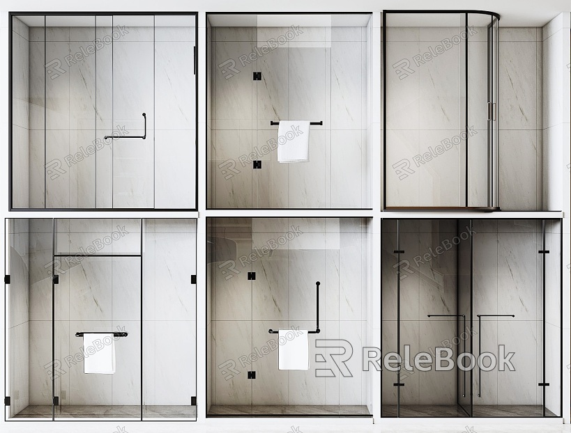 Bathroom glass door model