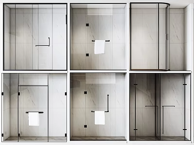 Modern Sliding Doors Design Featuring Glass Panels And Various Styles 3d model
