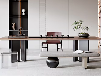 Tea Table and Chair Combination Dining Table Office Tea Table Tea Table Tea Cabinet Carpet 3d model