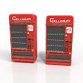 Two Red Cellinum Vending Machines With Retro Design And Front