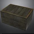 Rustic Wooden Box With Natural Wood Grain Surface And Brown Edges