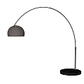 Modern Arched Floor Lamp With Two Gray Shades Black Base And Warm Light
