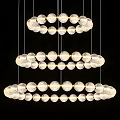 Elegant Modern Crystal Chandeliers With Circular Sphere Design And Hanging Layers For Interior Decor