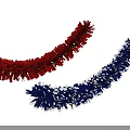 Vibrant Decorative Ornament Set With Red And Blue Soft Feather Streamers 3d model