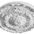 Ornate White Ceiling Carving Decoration Design 3d model