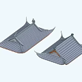 Traditional Chinese Architectural Tile Roofs With Curved Eaves And Classic Design
