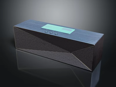Premium Black Textured Bluetooth Speaker With Digital Display And Control Buttons 3d model