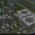 Aerial Urban Planning With High Rise Buildings Green Spaces And Road Networks