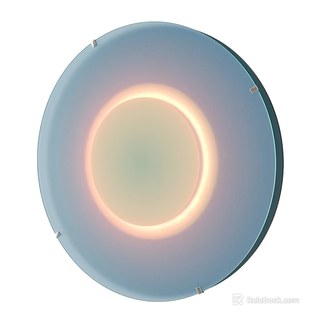 Sleek Modern Round Wall Light With Soft Glowing Ring Design For Home Interior 3d model 