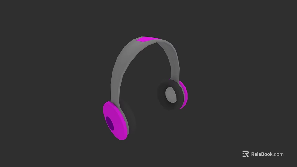 Wireless Over Ear Headphones With Gray Pink Comfortable Design For Audio 3d model 