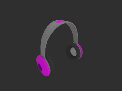 Wireless Over Ear Headphones With Gray Pink Comfortable Design For Audio 3d model