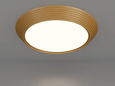 Modern Golden Round Ceiling Light With White Lampshade And Minimalist Design For Home 3d model
