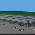 Airport Aerial Planning Featuring Terminal Building Tarmac Layout And Parked Aircraft