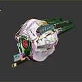 Futuristic Mechanical Sci Fi Device With White Metallic Finish And Intricate Geometric Structure