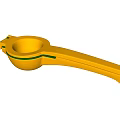 Yellow Manual Citrus Juicer with Green Accents and Ergonomic Handle for Fresh Juice