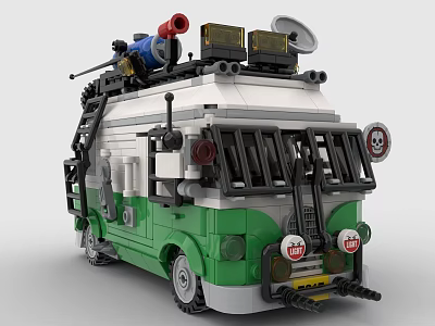 Lego Ghostbusters Ecto 1 Van With Equipment Details 3d model