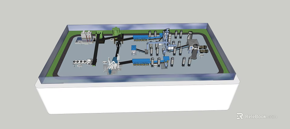 Industrial Equipment Layout in Factory With Production Machinery and Assembly Components 3d model 