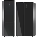 Modern Refrigerators And Freezers With Stainless Steel Finish And Double Door Design