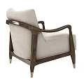 Modern Leisure Chair Featuring Comfortable Upholstered Seat Wooden Armrests And Golden Metal Legs