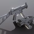 Modern Tactical Rifle With Black Metal Body Detachable Magazine And Adjustable Stock