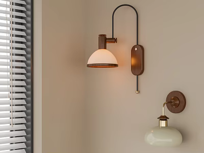 Modern Wall Lamps With Brass Metal Frame And White Shade For Home Interior Decor 3d model