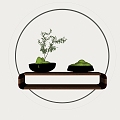 Moss Modern Moss Ornaments Metal Green Plant 3d model