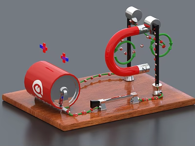 Experimental equipment Physical experiment Magnetic field experiment Electromagnetic experiment 3d model