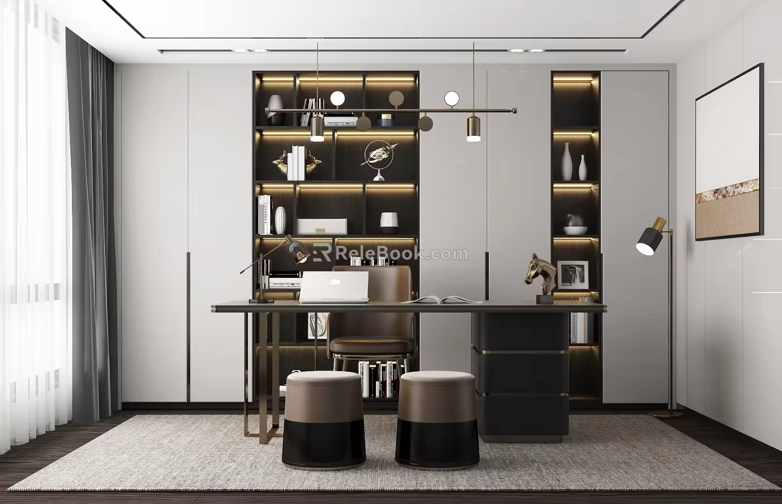 Modern study 3d model