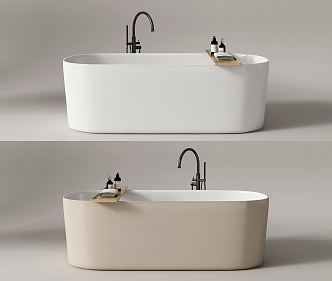 Bathtub Bidet Integrated Bathtub Freestanding Bathtub Faucet Toiletries Slippers 3d model