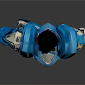 Futuristic Blue Armored Mech Suit Character With Detailed Armor Design Elements