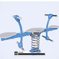 Blue Spring Fitness Equipment With Seats And Handles For Outdoor Use
