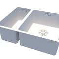 Double Bowl Kitchen Sink Modern Kitchen Appliance With Durable Design And Easy Clean Surface 3d model
