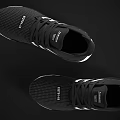 Stylish Black And White Athletic Sneakers With Neon Green Details