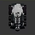 Futuristic Multi Wheel Tank With White And Dark Blue Exterior And Top Mounted Weapon