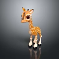 Cute Plush Giraffe Toy With Brown Spots Big Eyes White Legs And Black Hooves
