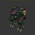 Futuristic Blue And Gold Armored Robot Character For Sci Fi Games And Movies